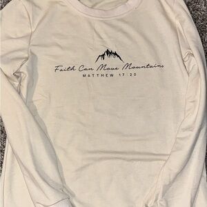 Cream Long Sleeve Shirt with Inspirational Print